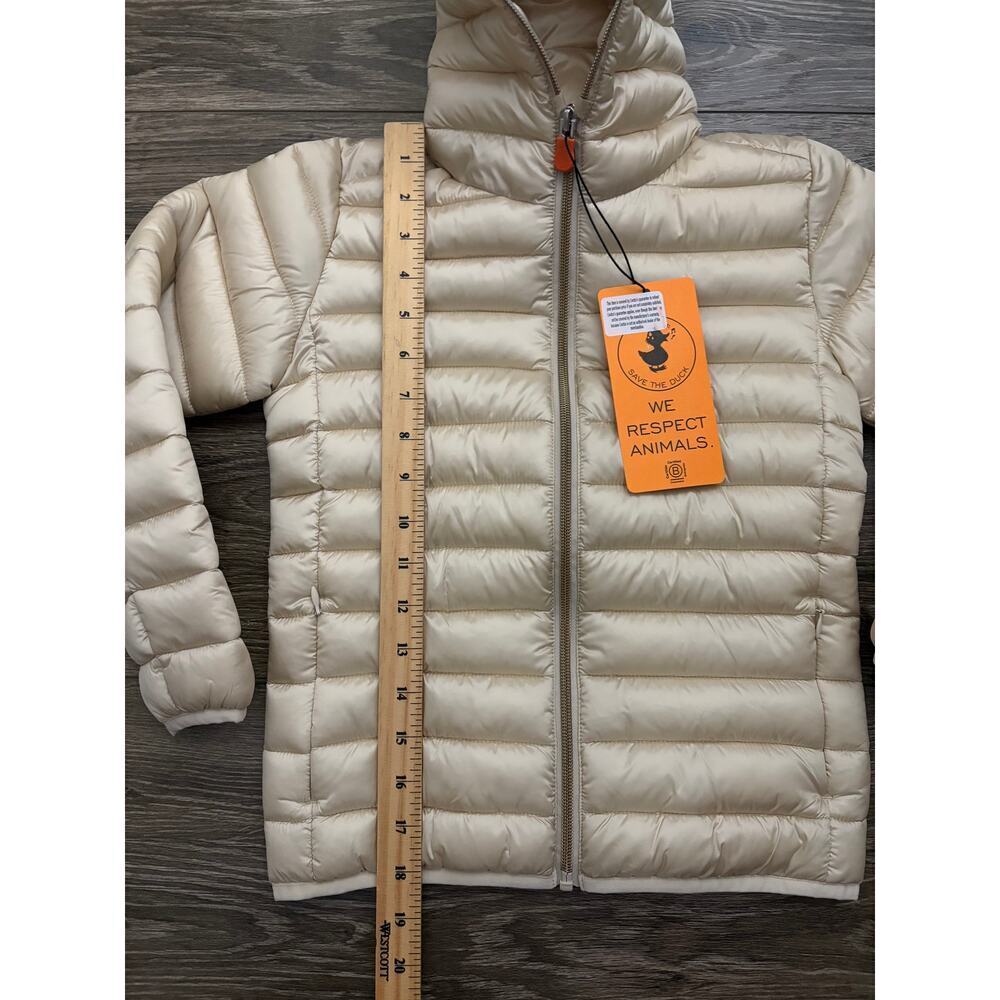 Save The Duck Girls Iris Puffer Jacket Beige size 8 - Picture 10 of 10